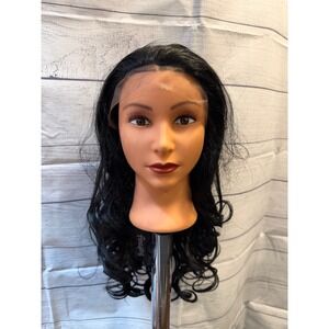 Color 1 curly synthetic wig